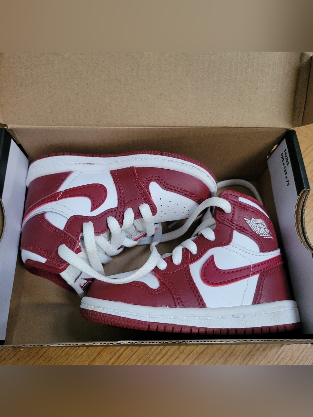 Air Jordan 1 Retro High OG Artisanal Red 5 C White FD1413 160 Toddler in Box